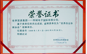 世界杰出華商協(xié)會(huì) 理事單位 證書(shū)