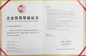 Certificate of enterprise credit grade